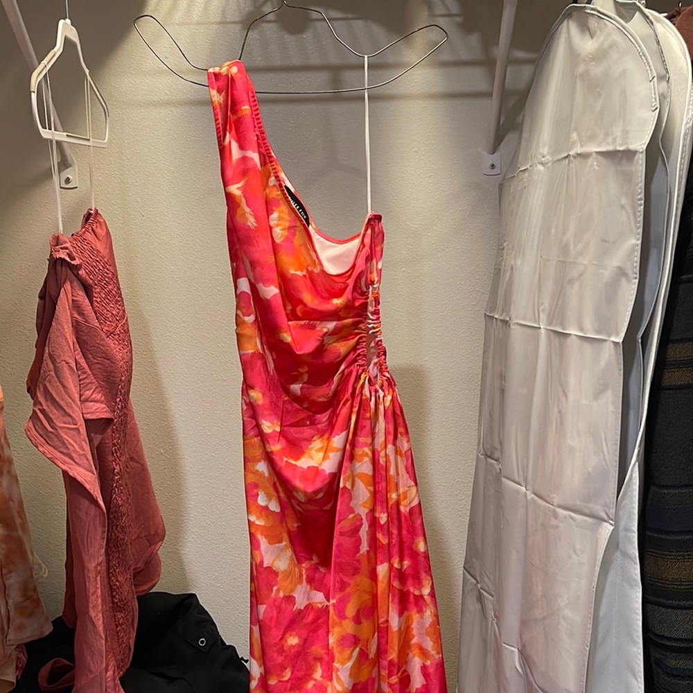 White Fox MAXI Dress w/ thigh slit